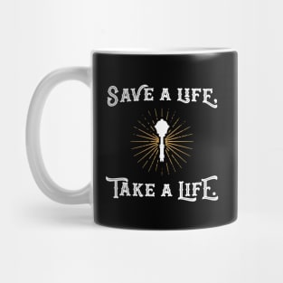 Save a Life Take a Life Cleric Tabletop RPG Gaming Mug